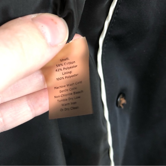 Talbots Petite Women's Double Breasted Belted Long Trench Coat in Black 2P - Picture 9 of 16